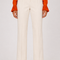 Aura ivory tailored trousers by Modella featuring a high-waisted straight-leg silhouette crafted from premium crepe suiting
