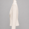 Side view of the ivory tailored jacket from the AURA women’s three-piece suit by Modella showing its fitted silhouette and gold cuff buttons
