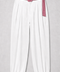 MAYA ivory high-waisted trousers with rose belt, front view