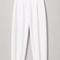 MAYA ivory high-waisted trousers with teal belt, back view