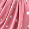 MAYA Rose modest set draped neckline in Polka Rose printed chiffon, close-up by Modella