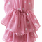 MAYA Rose modest set Polka Rose chiffon sleeve with layered ruffle cuff, close-up by Modella
