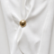 MAYA Rose modest set white tailored trousers with gathered ankle and gold button detail, close-up by Modella