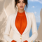 Aura cropped ivory tailored jacket by Modella featuring a structured silhouette, gold button detailing and signature curved opening