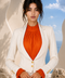 Aura cropped ivory tailored jacket by Modella featuring a structured silhouette, gold button detailing and signature curved opening